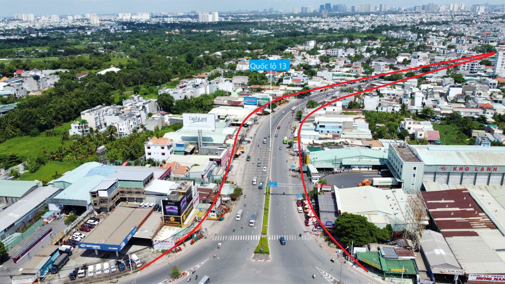 Những khu đất có thể thu hồi để mở rộng quốc lộ 13 lên 8 làn xe tại TP ...